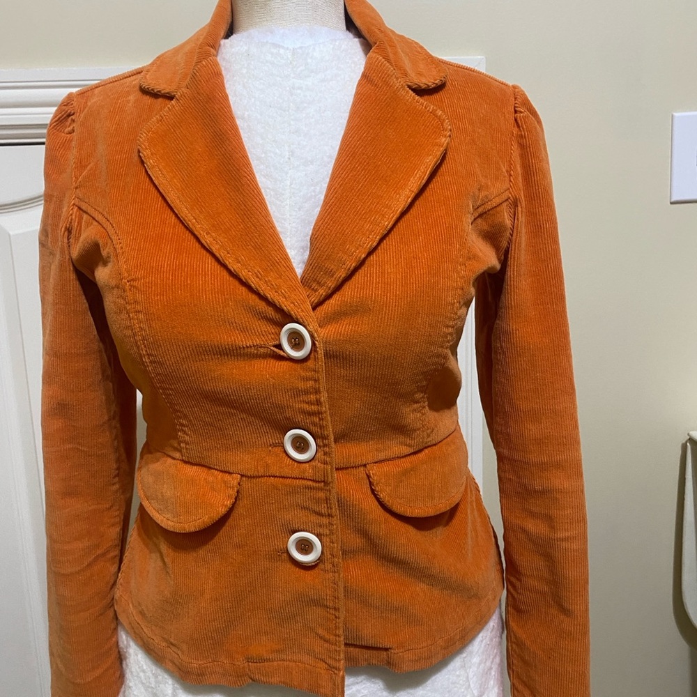 Tulle Women's Orange Corduroy Blazer